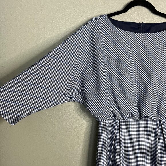 NWOT Trina Turk Amar Gingham Check Blouson Mini Dress Dolman Sleeve Size 2 Small - Picture 6 of 11